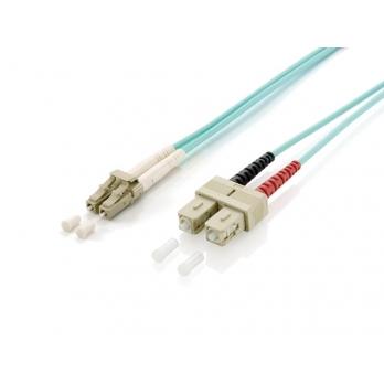 Equip 255319 Fiber Optic Adapter Cable, LC/SC, Multi-Mode, OM3, 50/125µ, LSOH, 0,5m, Turquoise