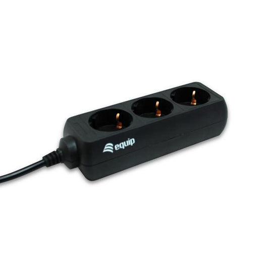 Equip 333280 3-Outlet Power Strip, 1.1 m, 3 AC outlet(s) Type F, Black, CE, 220 - 240 V