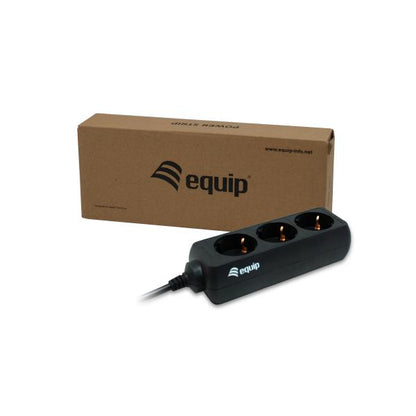 Equip 333280 3-Outlet Power Strip, 1.1 m, 3 AC outlet(s) Type F, Black, CE, 220 - 240 V