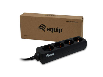 Equip 333281 Power Strip IEC Connector with 4 x Schuko Socket, Type F, 100 - 240 V, 50 - 60, 1.1m