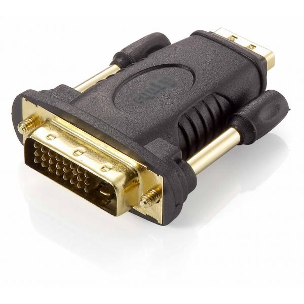 Equip 118908 DVI-D-Dual-Link to HDMI Adapter, DVI (24+1) HDMI A, M/F, Black