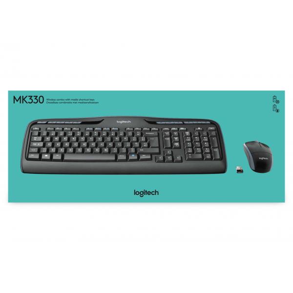 Logitech MK330 920-003989 Wireless Desktop [Numpad, Wheel, 11x Media keys, Optical, Black]