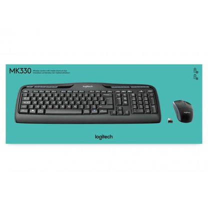 Logitech MK330 920-003989 Wireless Desktop [Numpad, Wheel, 11x Media keys, Optical, Black]