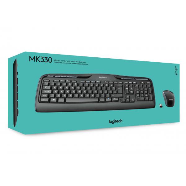 Logitech MK330 920-003989 Wireless Desktop [Numpad, Wheel, 11x Media keys, Optical, Black]