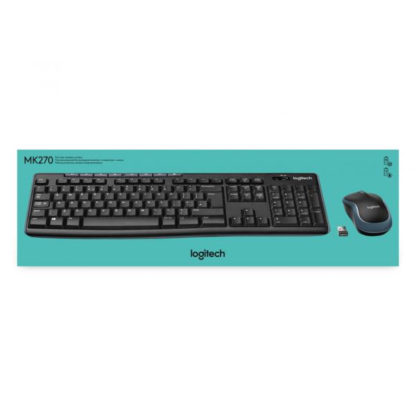 Logitech MK270 920-004509 Wireless Desktop Set black [111-key, 8x hotkey, Optical, Black]