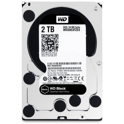 Western Digital WD2003FZEX BLACK Performance Desktop HDD, 2TB, 3.5", SATA3, 64MB, 7200RPM, 164 MB/s