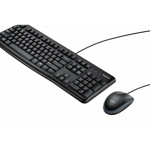 Logitech MK120 Keyb/Mouse desktop set [USB, Optical 1000 DPI, Scroll, Spill-free, Silent, Black]