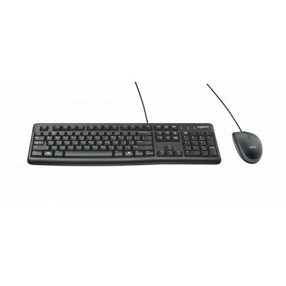 Logitech MK120 Keyb/Mouse desktop set [USB, Optical 1000 DPI, Scroll, Spill-free, Silent, Black]