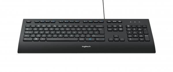 Logitech K280e Keyboard [USB, Full-size, Numpad, Spill-resistant, Palm rest, Black]