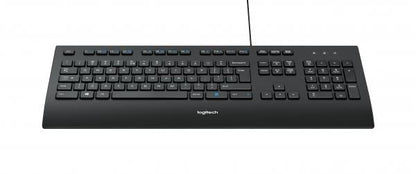 Logitech K280e Keyboard [USB, Full-size, Numpad, Spill-resistant, Palm rest, Black]