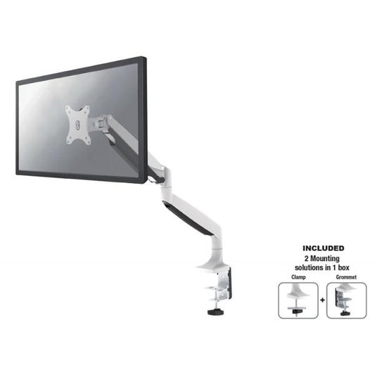 Neomounts NM-D750WHITE TV/ Monitor Full Motion Desk Gas-spring Mount, 10-32", 9 kg, Heigh