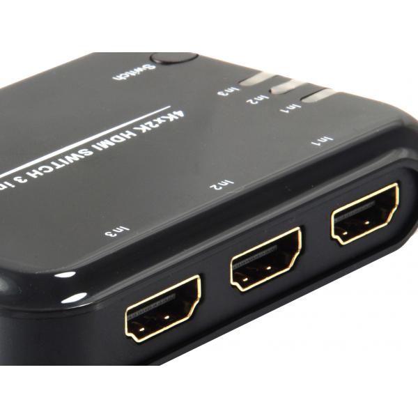 Equip 332721 HDMI Switch, 3x, HDMI1.4, Dolby True-HD, 7.1CH, Black