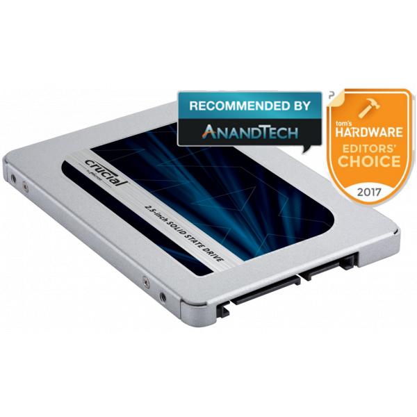 Crucial CT500MX500SSD1 MX500 Internal SSD, 500GB, 2.5", SATA3 6Gbps, w/ adapter