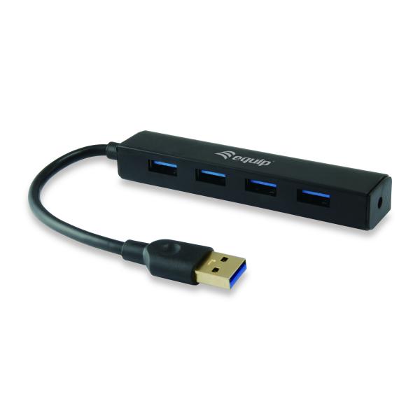 Equip 128953, 4-port USB Hub, USB 3.2 Gen 1 Type-A, 5000 Mbit/s, Black