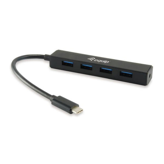 Equip 128954 4-port USB Hub, USB 3.2 Gen 1 Type-C -> USB 3.2 Gen 1 Type-A, 5000 Mbit/s, Black