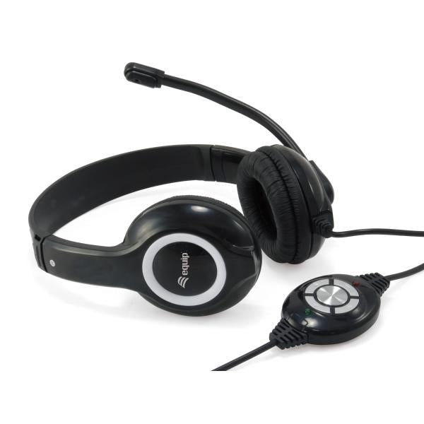 Equip 245301 Gaming Headset, USB, Head-band, Binaural, Digital, Black