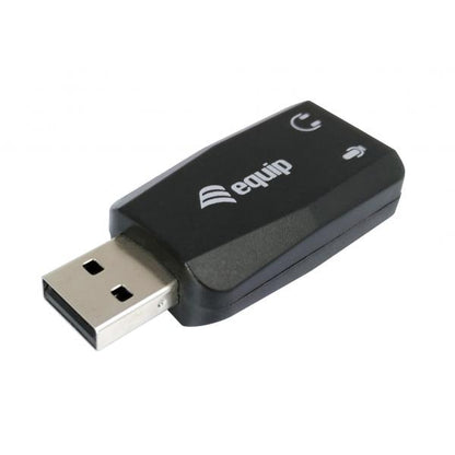 Equip 245320 USB Audio Adapter, USB Type-A, 3.5 mm, 22 mm, 51 mm, 12 mm, Black