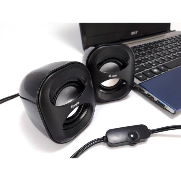 Equip 245330 Mini USB Speaker, 2.0 channels, Wired, 3 W, 90 - 20 Hz, 40 O, Black