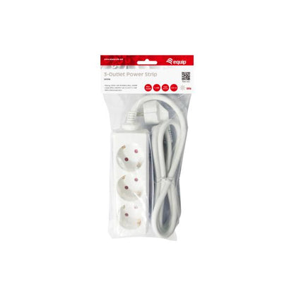 Equip 245550 Power strip, 3 AC outlet(s) Indoor, Type F, Type F, 1.5 mm², 1.5 m, White