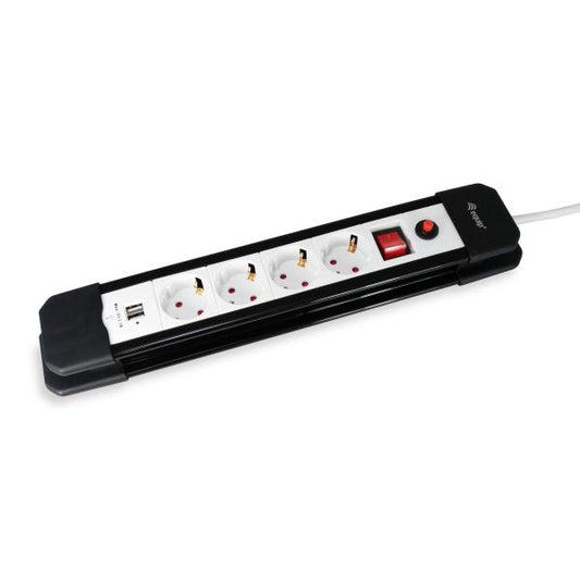 Equip 245553 4-Outlet Power Strip with 2x USB, 4x AC outlet(s) Indoor, Type F, 1.5 mm², 1.5 m