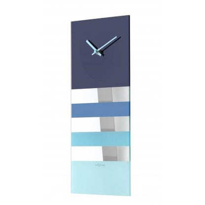 NeXtime klok 2855bl Bold Stripes, 38x19 cm, Wall, Blue