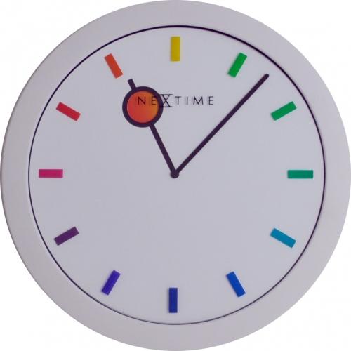 NeXtime klok 3048 Color Change, Ø28 cm, Wall, White/ Multi-color