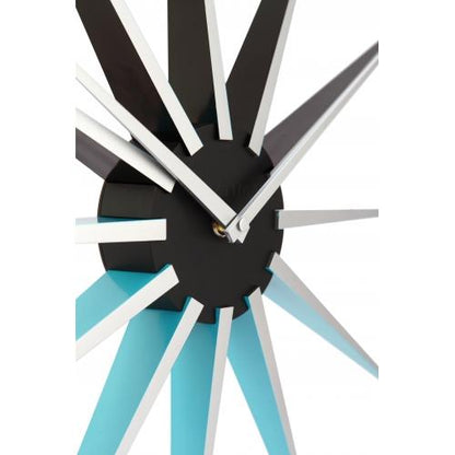 NeXtime klok 3051bl Nova, Ø50 cm, Wall, Black/ Blue