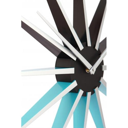 NeXtime klok 3051bl Nova, Ø50 cm, Wall, Black/ Blue