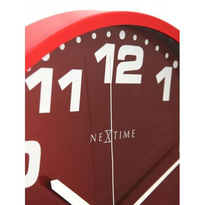 NeXtime klok 3053ro Dash Red, Ø35 cm, Wall, Red/ Silver