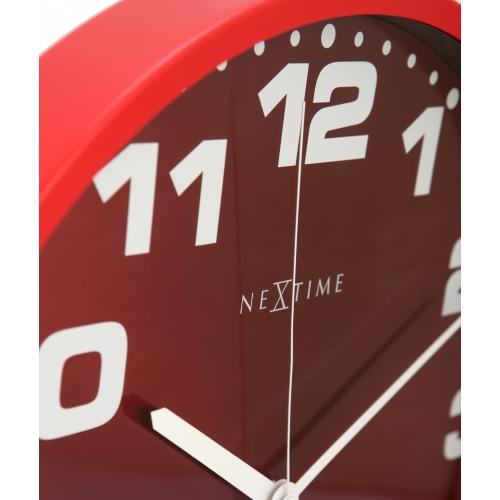 NeXtime klok 3053ro Dash Red, Ø35 cm, Wall, Red/ Silver