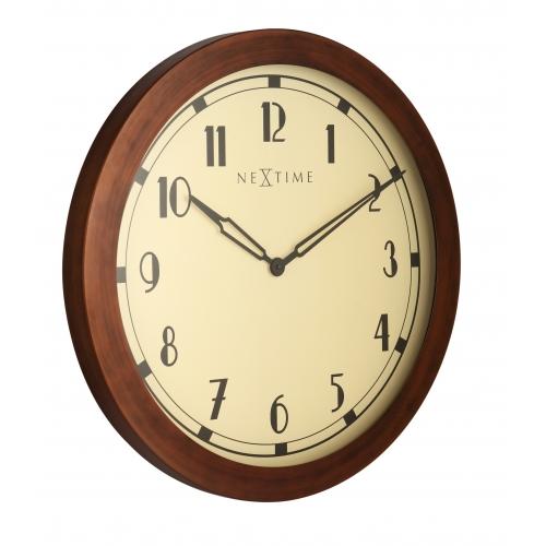 NeXtime klok 3057 Royal, Ø60 cm, Wall, Brown/ White