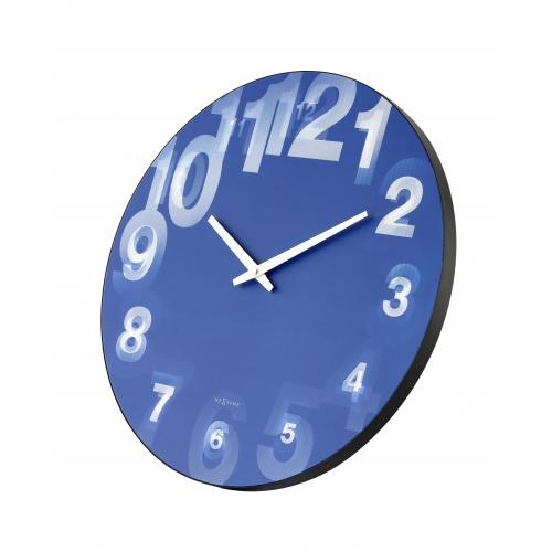 NeXtime klok 3077bl 3D, Ø39.5 cm, Wall, Blue/ White