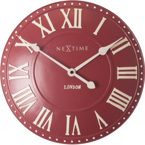 NeXtime klok 3083ro London Roman, Ø34.5 cm, Wall, Red/ White