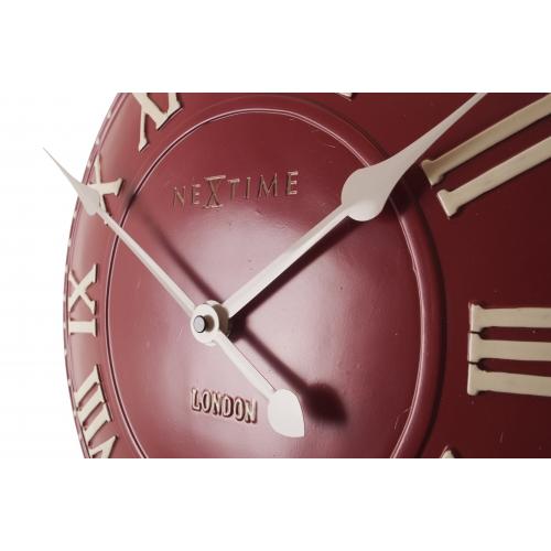 NeXtime klok 3083ro London Roman, Ø34.5 cm, Wall, Red/ White