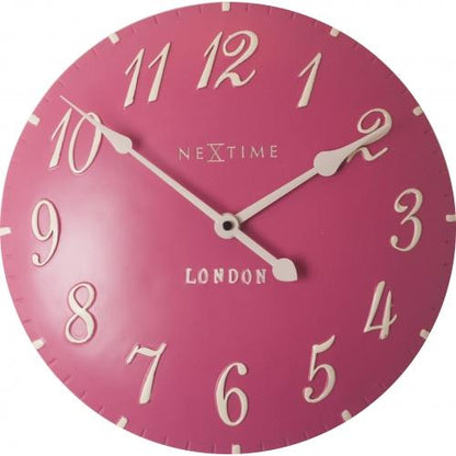 NeXtime klok 3084rz London Arabic, Ø34.5 cm, Wall, Pink/ White