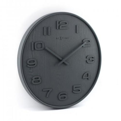 NeXtime klok 3096gs Wood Wood Medium, Ø35.5 cm, Wall, Gray