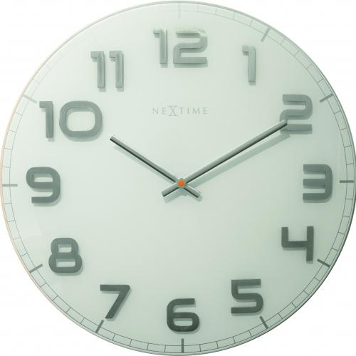 NeXtime klok 3105wi Classy Large, Ø50 cm, Wall, White/Gray