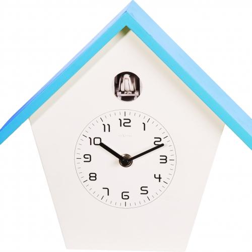 NeXtime klok 3108bl Birdy, 24.5x25.5x9.8 cm, Wall, Blue/ White