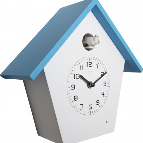 NeXtime klok 3108bl Birdy, 24.5x25.5x9.8 cm, Wall, Blue/ White