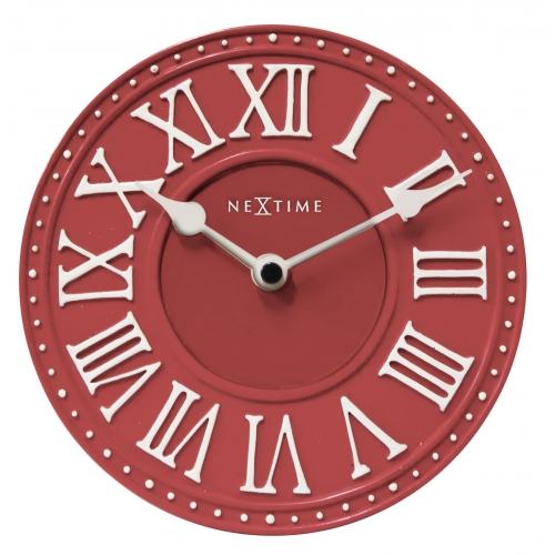 NeXtime klok 5187ro London Table, Ø16 cm, Wall, Red/ White