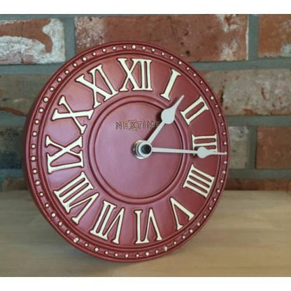 NeXtime klok 5187ro London Table, Ø16 cm, Wall, Red/ White