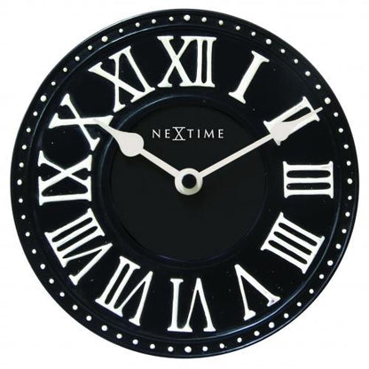 NeXtime klok 5187zw London Table, Ø16 cm, Wall, Black/ White