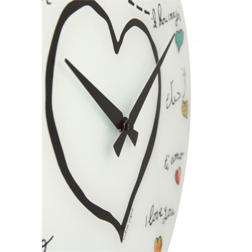 NeXtime klok 8030 Loving You, Ø43 cm, Wall, White/ Multi-color