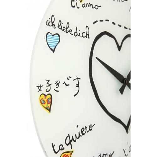 NeXtime klok 8030 Loving You, Ø43 cm, Wall, White/ Multi-color