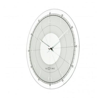 NeXtime klok 8125 Fancy Round, Ø43 cm, Wall, White/Silver