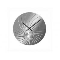 NeXtime klok 8134 Swirled, Ø43 cm, Wall, Silver glossy