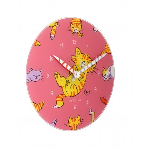 NeXtime klok 8810 Tickle My Tummy, Ø30 cm, Wall, Pink/ Multi-color