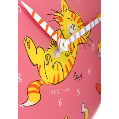 NeXtime klok 8810 Tickle My Tummy, Ø30 cm, Wall, Pink/ Multi-color