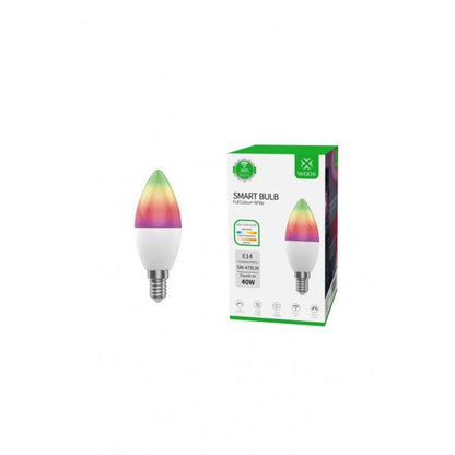 WOOX R9075 Smart RGB LED Bulb, WiFi, E14, CCT, Google Assistant & Amazon Alexa