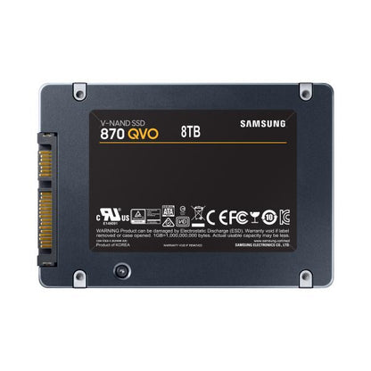 Samsung MZ-77Q8T0BW QVO SSD, 8000 GB, 2.5", SATA3 6 Gbit/s, V-NAND MLC, 560 MB/s, 98000 IOPS